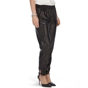 White House Black Market Black Sequin Trousers